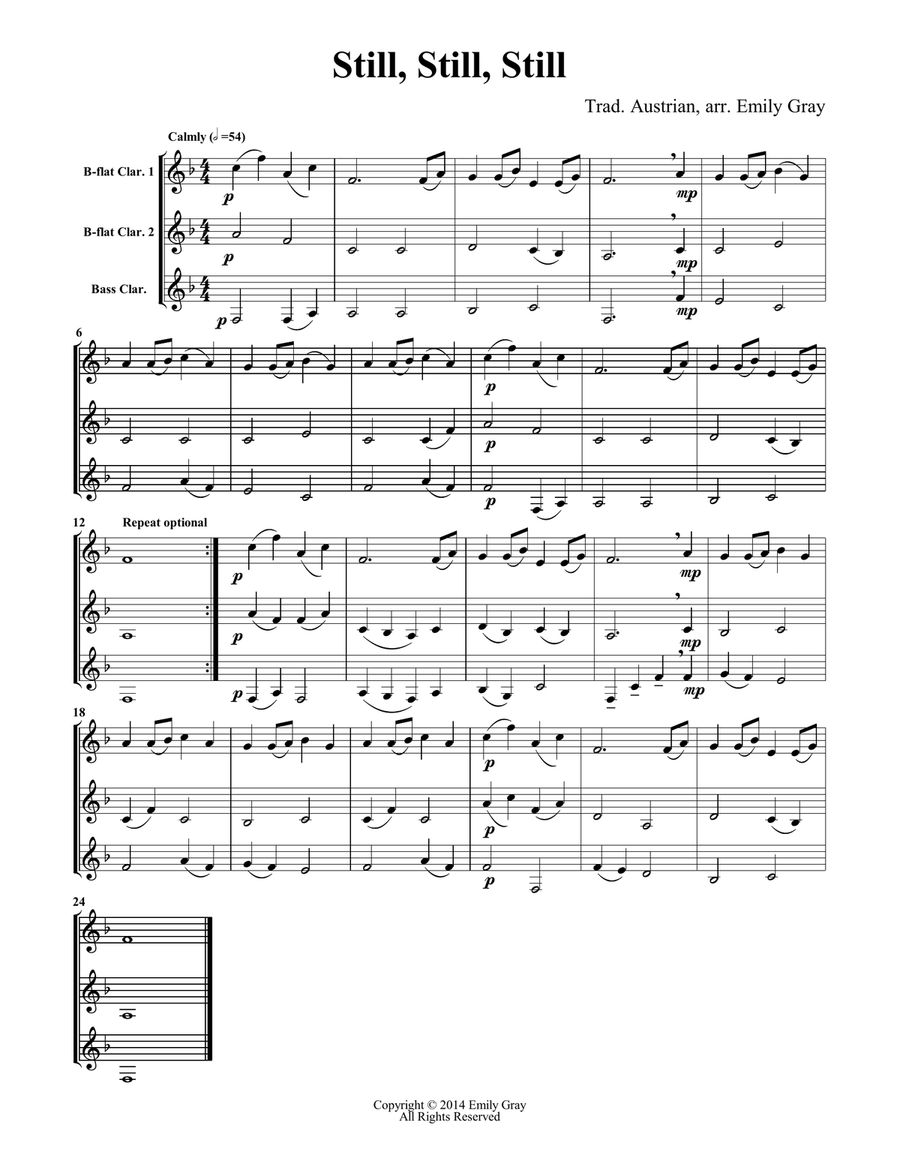 Two B-flats And Bass: Clarinet Trios - The Christmas Volume Clarinet Trio scores gallery preview page 1