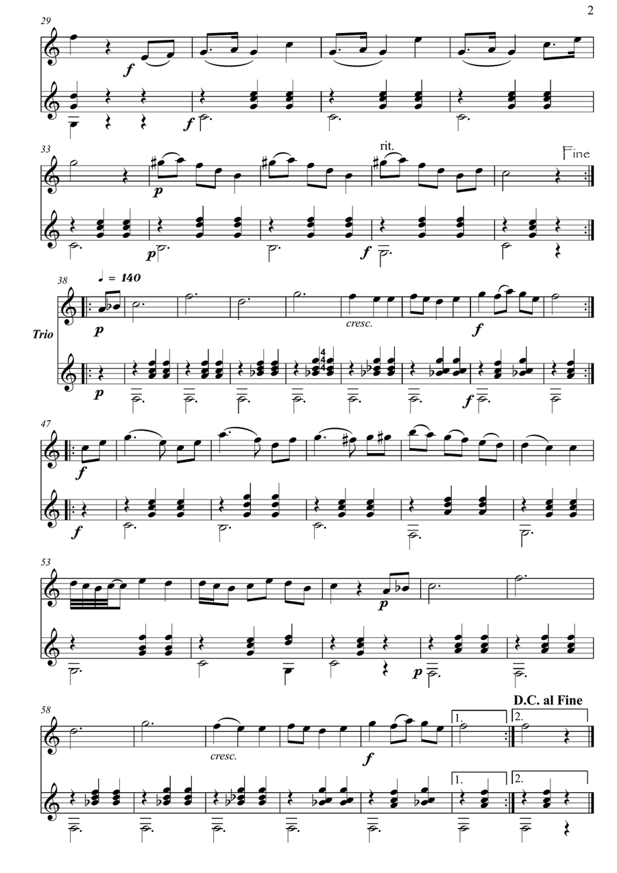 Easy Violin Guitar duets by Giuliani 74-2 String Duet scores gallery preview page 2