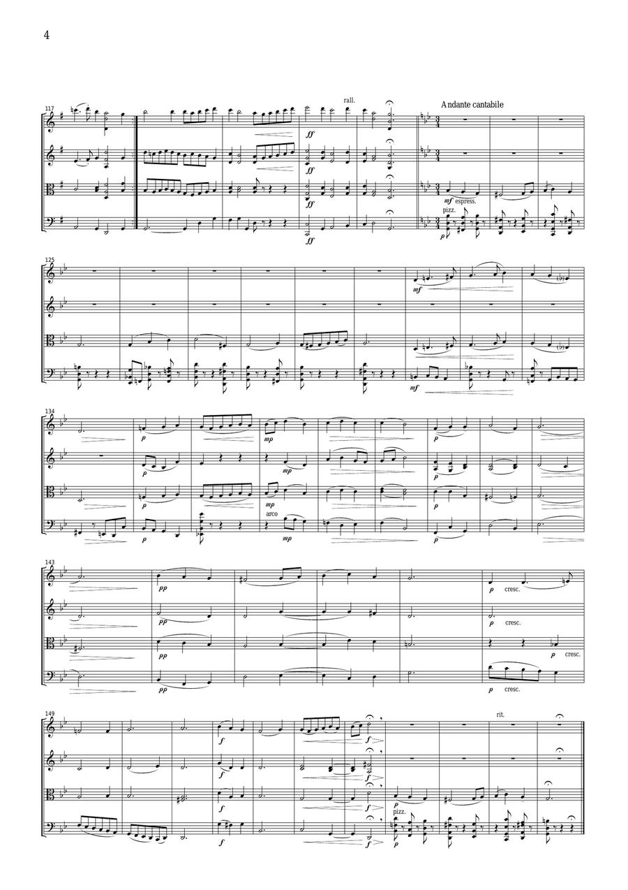 Respighi Ari di Corte from Ancient Airs and Dances Suite No.3, for string quartet, CR003 String Quartet scores gallery preview page 4