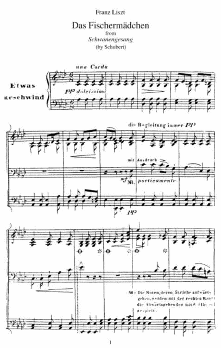Franz Liszt - Das Fischermädchen from Schwanengesang (by Schubert)