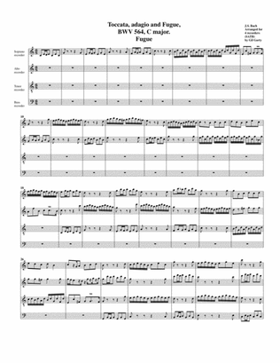 Fugue for organ, BWV 564/III (arrangement for 4 recorders)