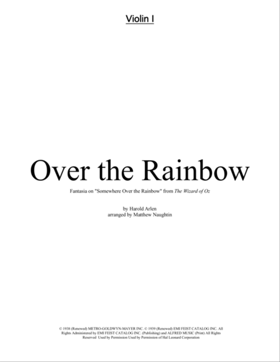 Over The Rainbow (from The Wizard Of Oz) String Quartet scores gallery preview page 6