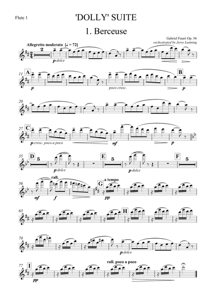 Faure 'Dolly' Suite for Chamber Orchestra - Parts image number null
