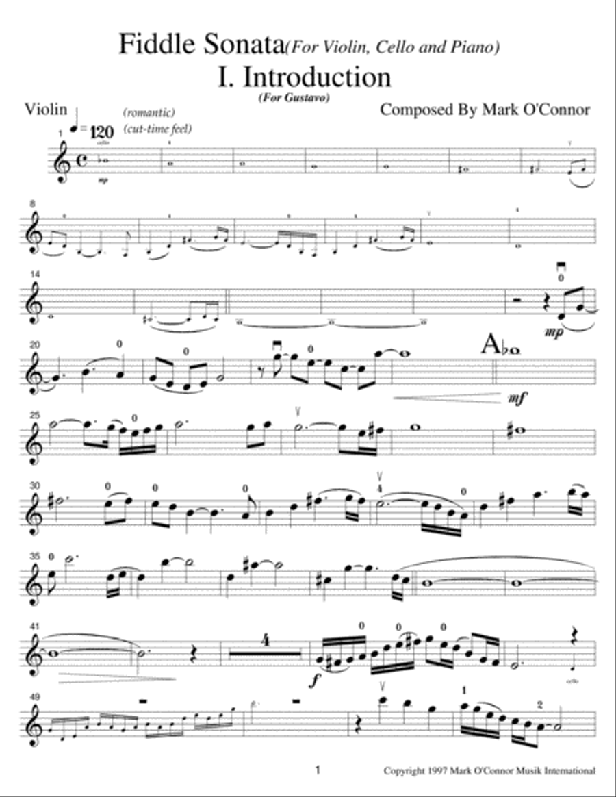 Fiddle Sonata Trio (violin part - pno, vln, cel) Piano Trio scores gallery preview page 4
