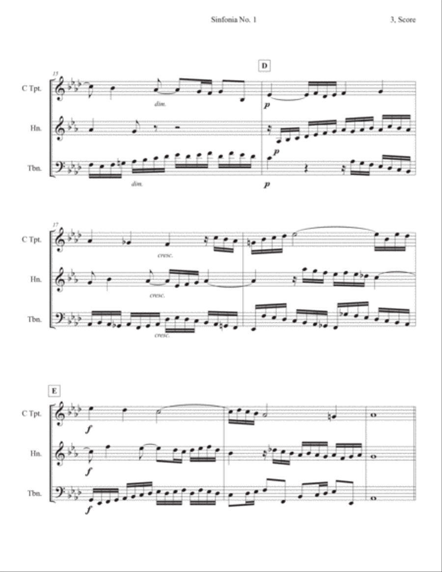 Fifteen Sinfonias for Brass Trio, BWV 787-801 Brass Trio scores gallery preview page 4
