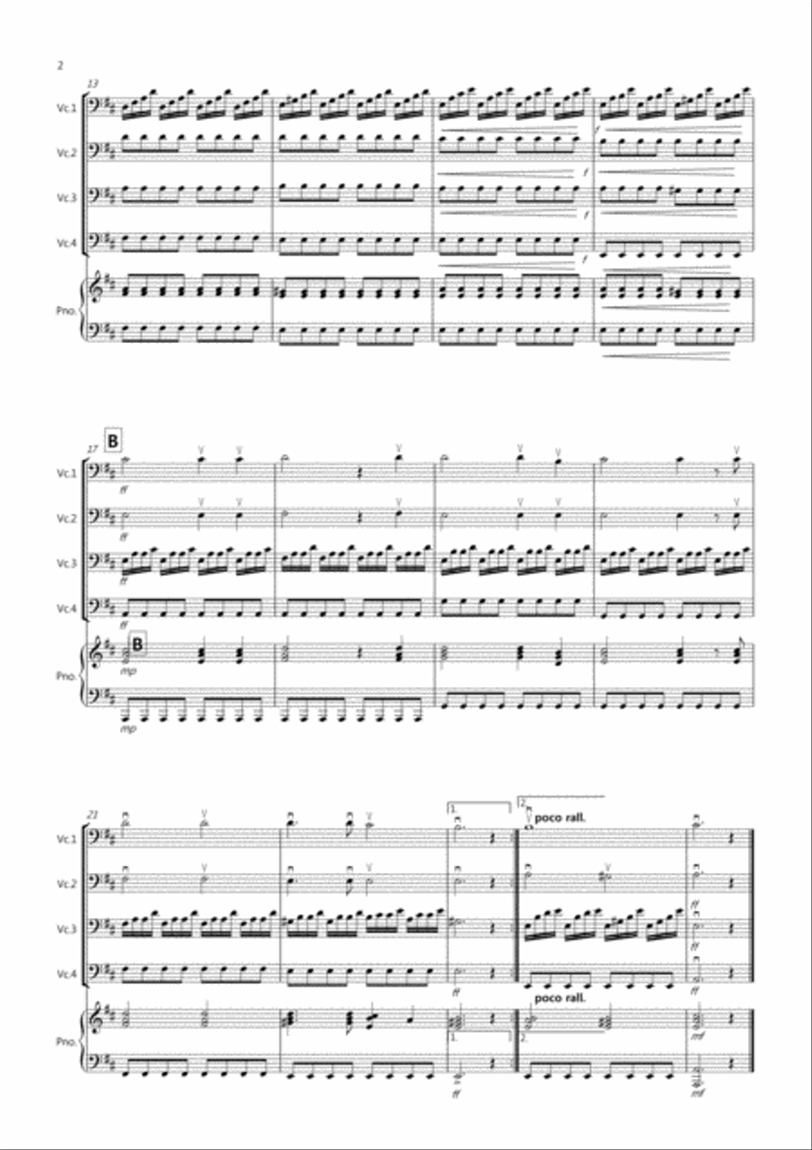Zadok the Priest for Cello Quartet Cello Solo scores gallery preview page 2