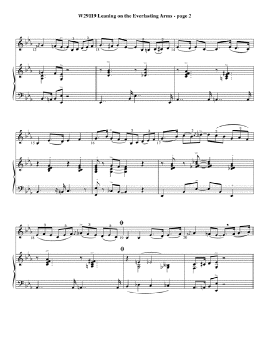 Leaning On The Everlasting Arms Violin Solo scores gallery preview page 2