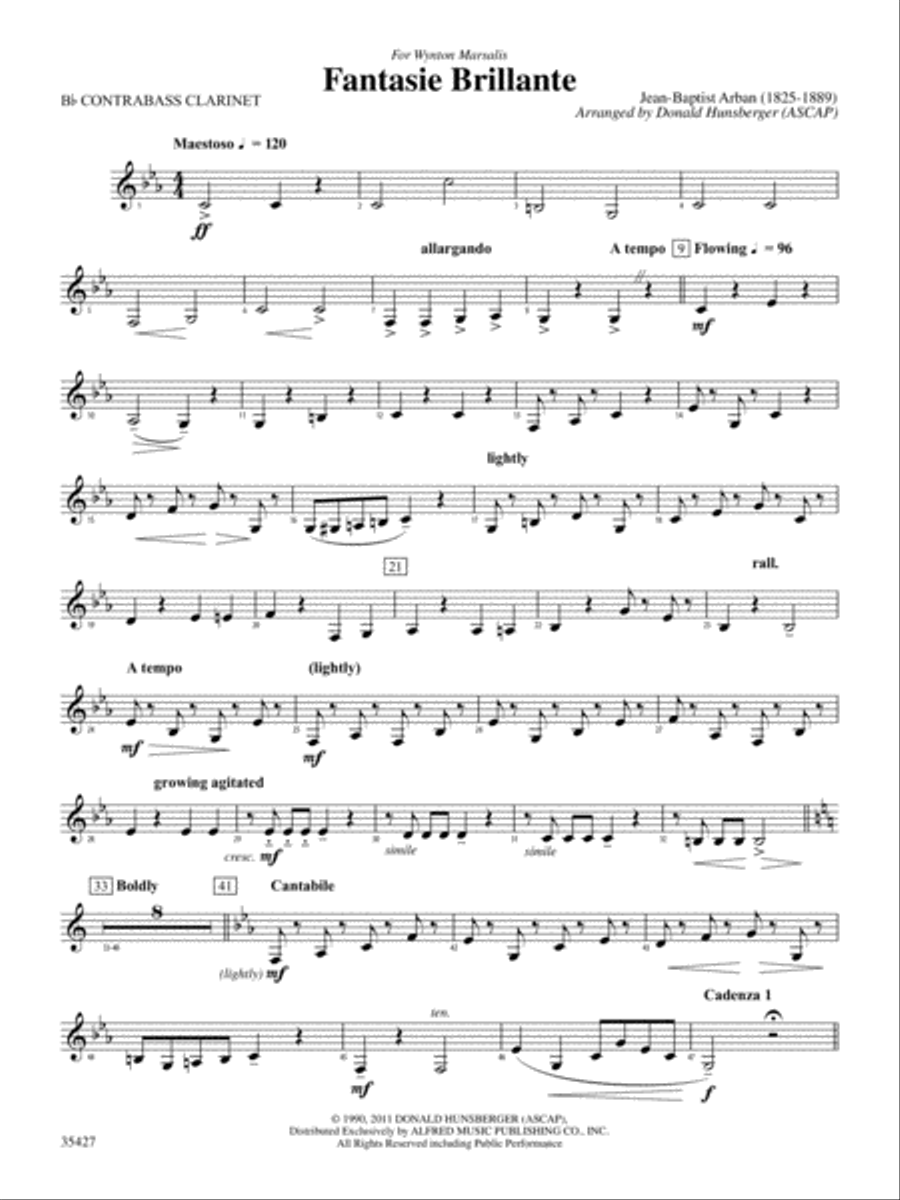 Fantasie Brillante: B-flat Contrabass Clarinet Concert Band scores gallery preview page 1