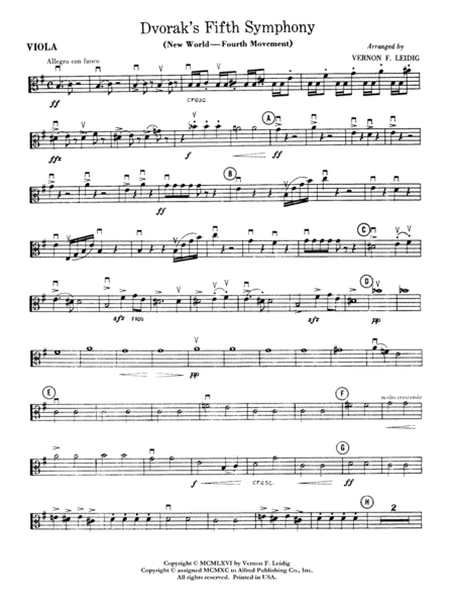 Dvorák's 5th Symphony ("New World," 4th Movement): Viola