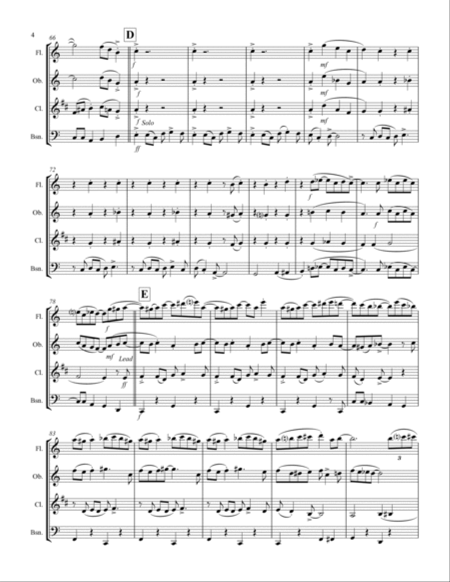 Royal Garden Blues (for Woodwind Quartet) Woodwind Quartet scores gallery preview page 5