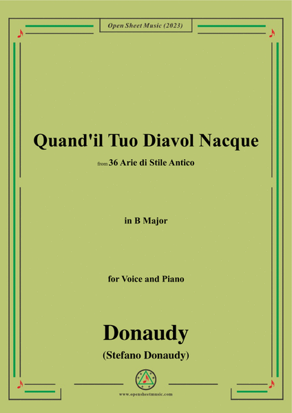 Donaudy-Quand'il Tuo Diavol Nacque,in B Major