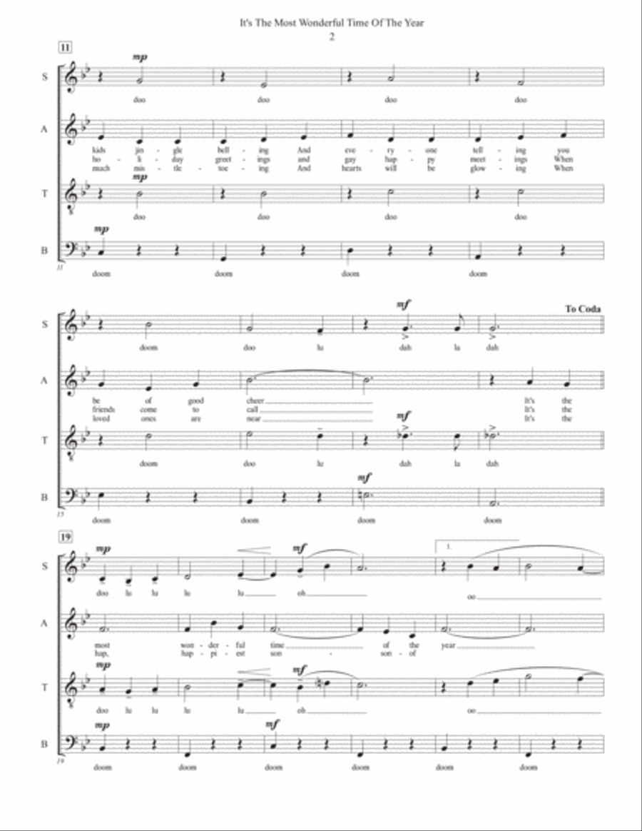 The Most Wonderful Time Of The Year 4-Part scores gallery preview page 2