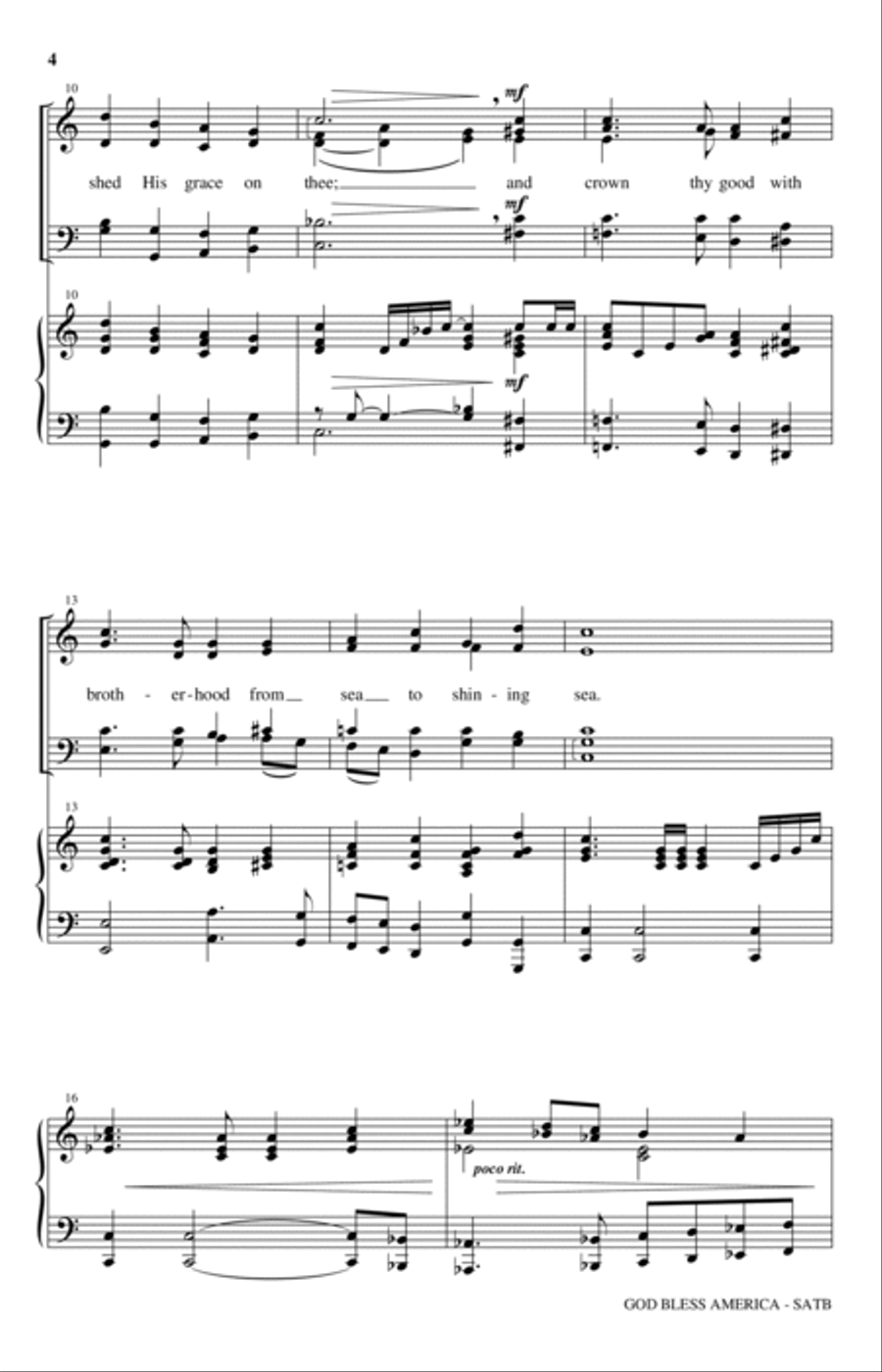 God Bless America (arr. Joseph M. Martin) 4-Part scores gallery preview page 2