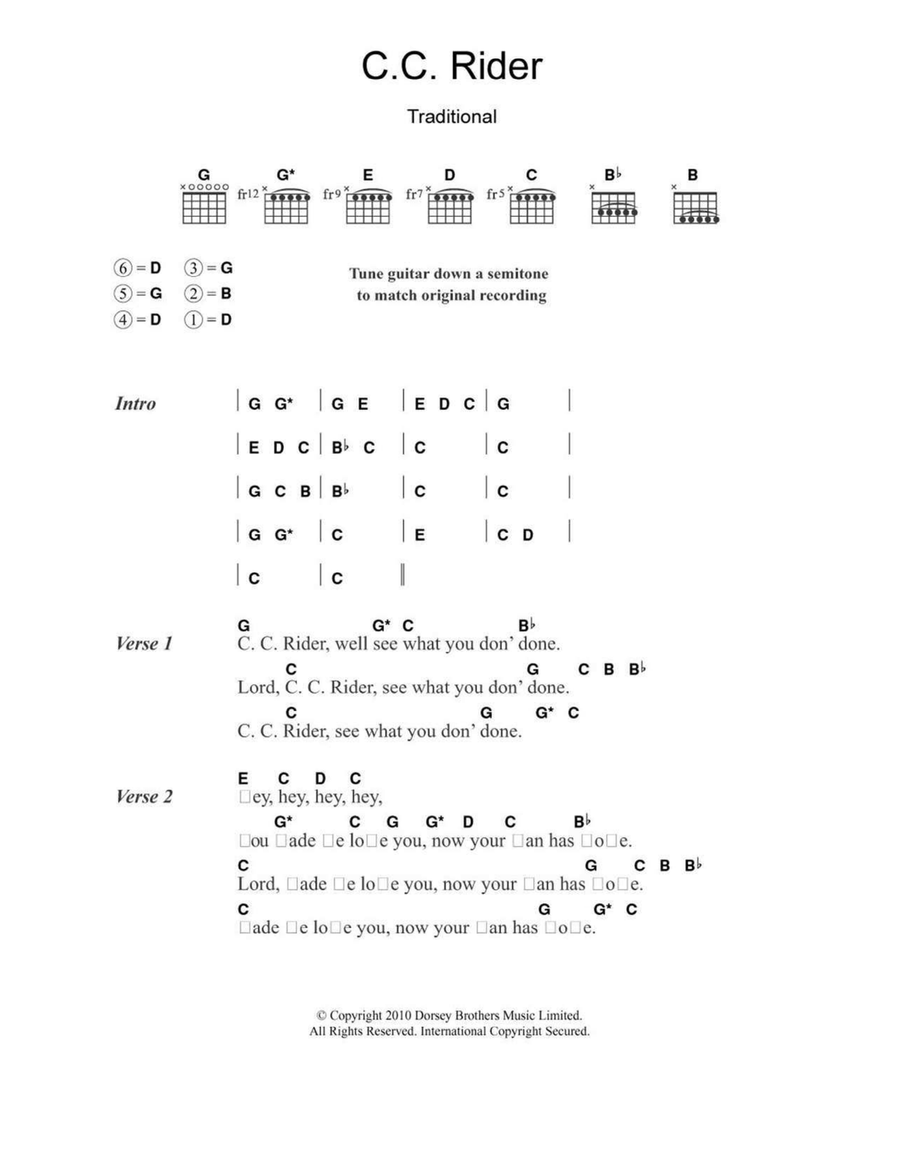 C.C. Rider Electric Guitar scores gallery preview page 1