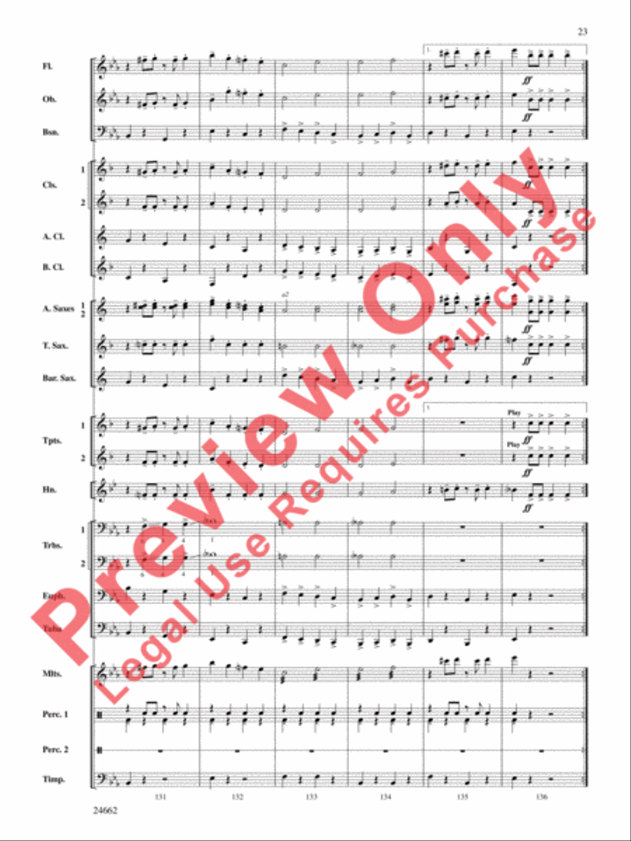 Timber City Trilogy Concert Band scores gallery preview page 24