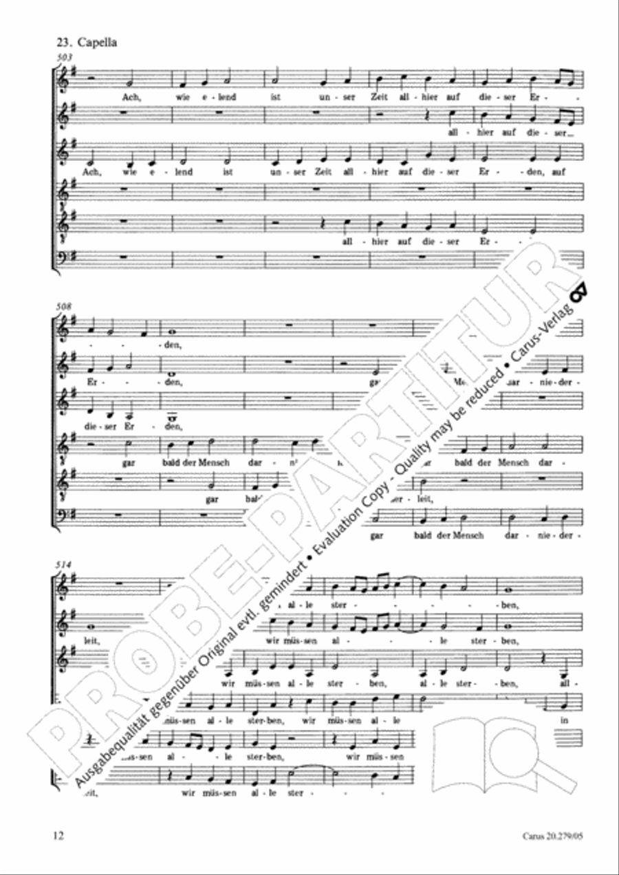 Musikalische Exequien I-III Choir scores gallery preview page 13