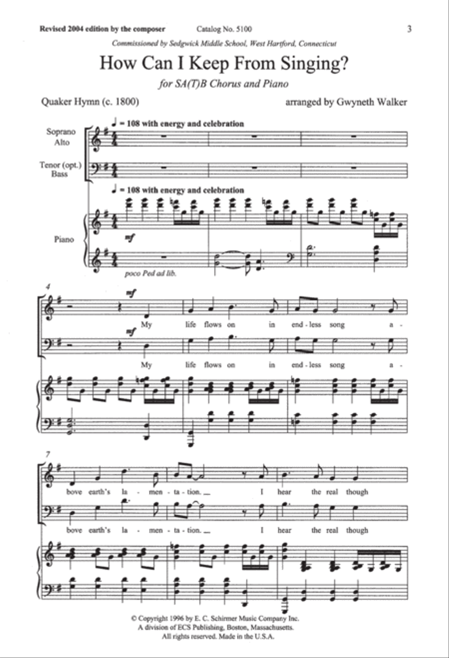 How Can I Keep from Singing? How Can I Keep from Singing? 4-Part scores gallery preview page 3