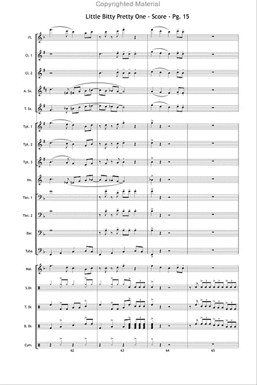 Little Bitty Pretty One Little Bitty Pretty One Marching Band scores gallery preview page 16