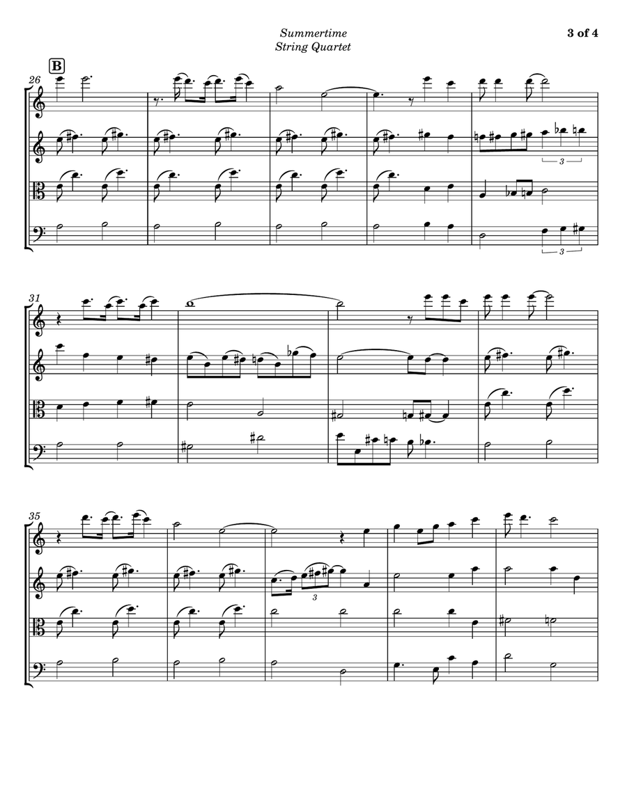 Summertime String Quartet scores gallery preview page 3