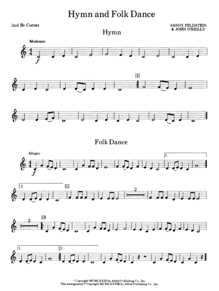 Hymn and Folk Dance: 2nd B-flat Cornet