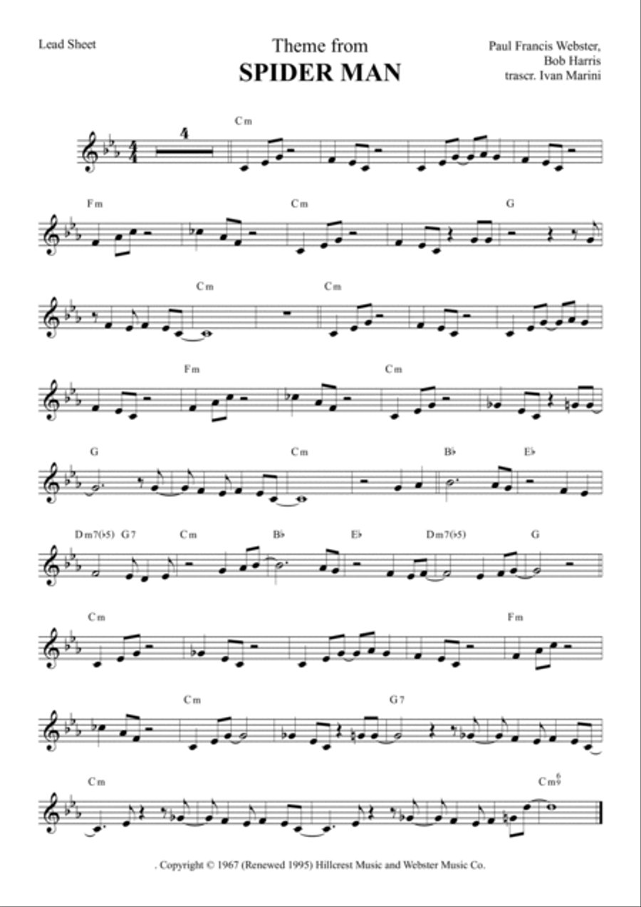 Theme From Spider Man Large Ensemble scores gallery preview page 2