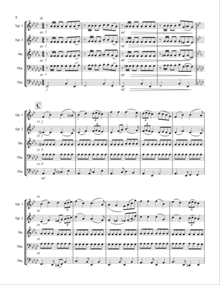 Hark The Herald Angels Sing (for Brass Quintet) Brass Quintet scores gallery preview page 5