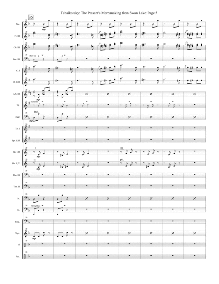 Swan Lake - The Peasant's Merrymaking (Band) - Extra Score