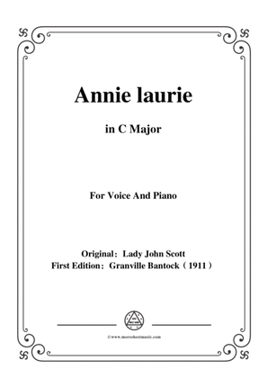 Book cover for Bantock-Folksong,Annie laurie,in C Major,for Voice and Piano