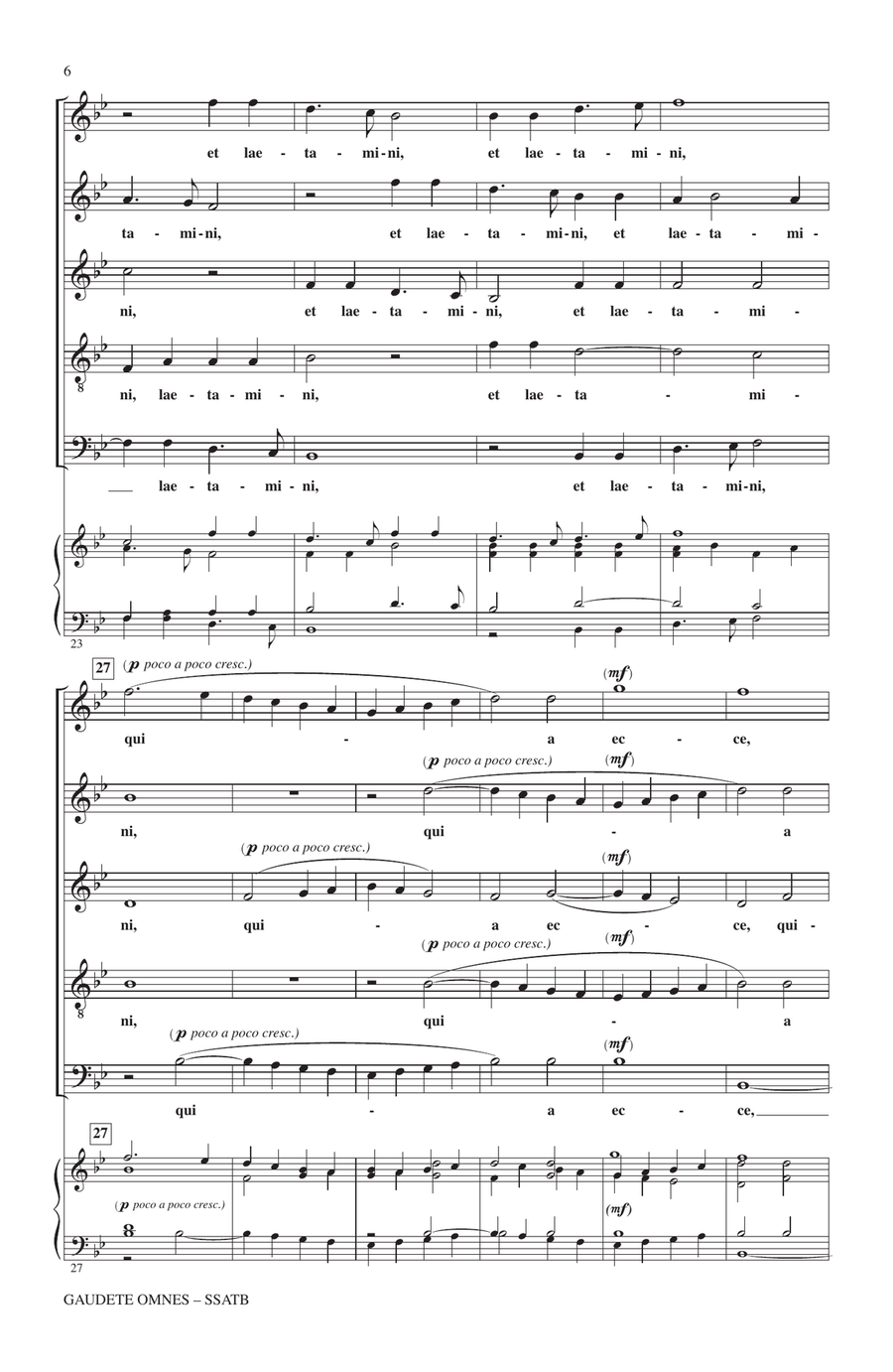 Gaudete Omnes by Jan Pieterszoon Sweelinck 4-Part - Digital Sheet Music page 4