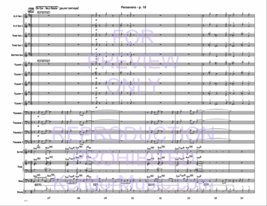 Persevere (Full Score) Jazz Ensemble scores gallery preview page 20