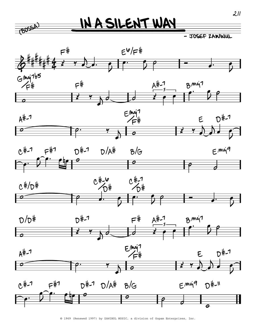 In A Silent Way Piano scores gallery preview page 1