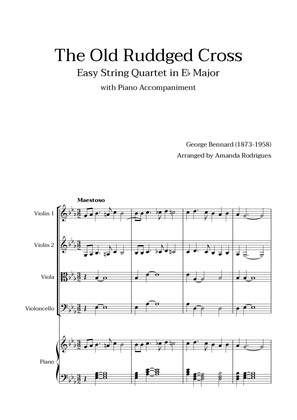 The Old Rugged Cross in Eb Major - Easy String Quartet with Piano Accompaniment