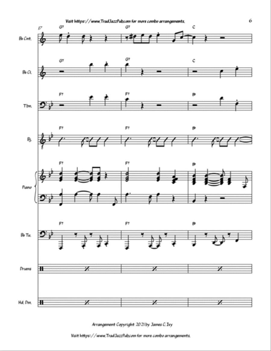 Eh La Bas Bamboula Eh La Bas Bamboula Jazz Ensemble scores gallery preview page 6