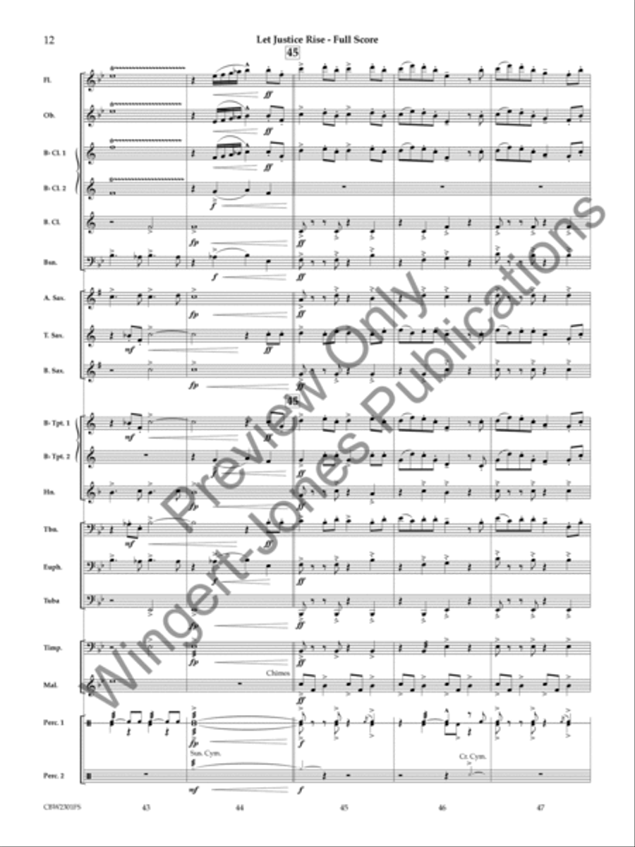 Let Justice Rise Concert Band scores gallery preview page 13