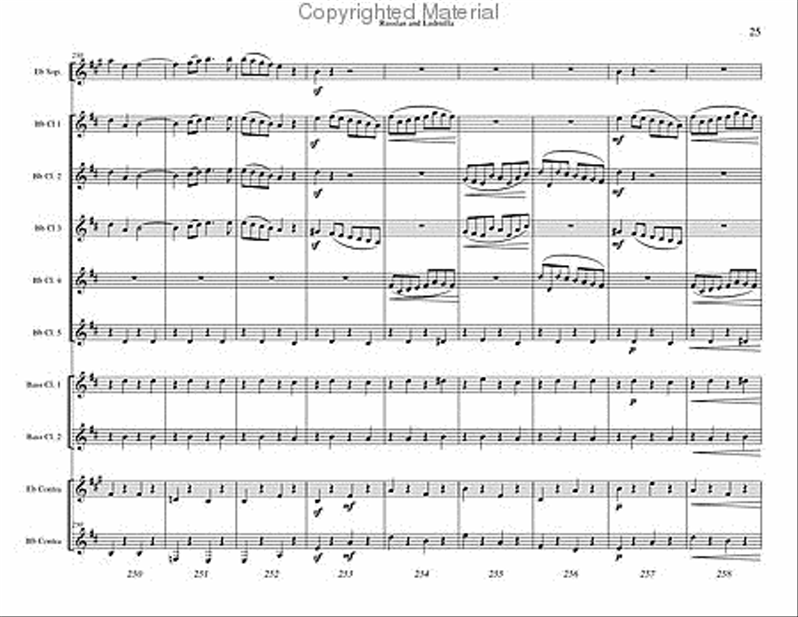 Russlan and Ludmilla Overture Clarinet Choir scores gallery preview page 26