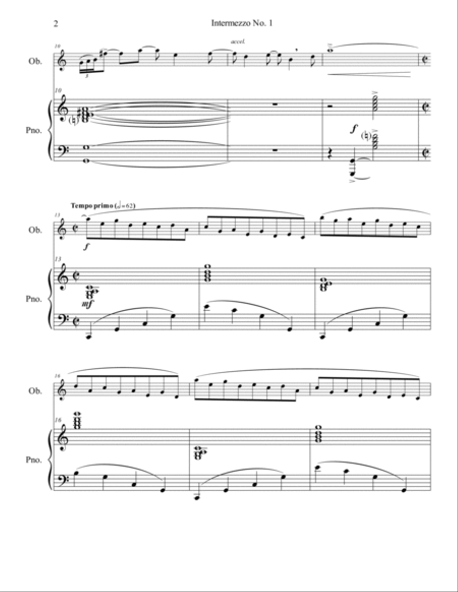 Intermezzo No. 1 para piano y oboe Piano scores gallery preview page 3