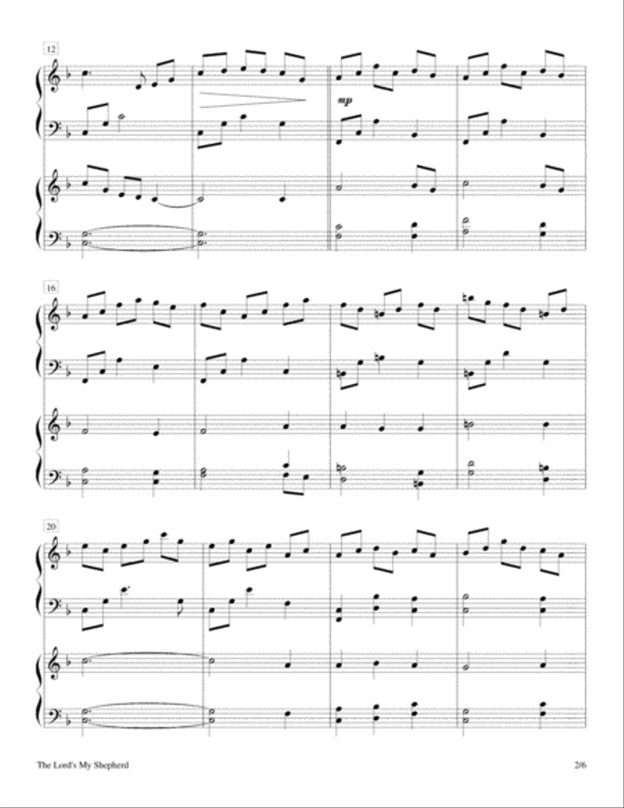 The Lord's My Shepherd (2 Pianos, 4 Hands Duet) 2 Pianos, 4-Hands scores gallery preview page 2