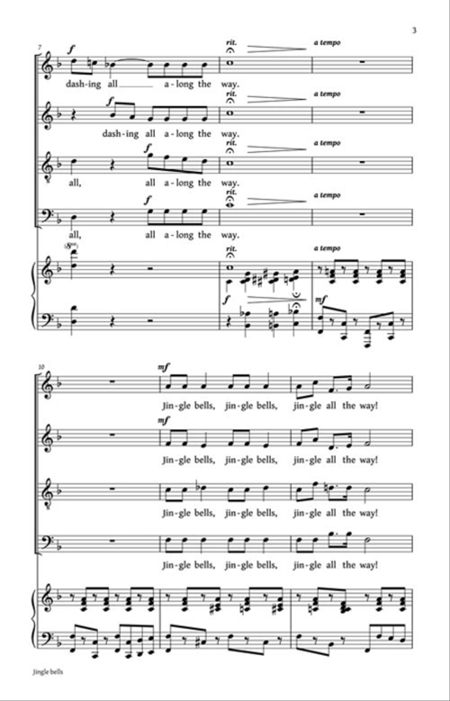 Jingle Bells 4-Part scores gallery preview page 3