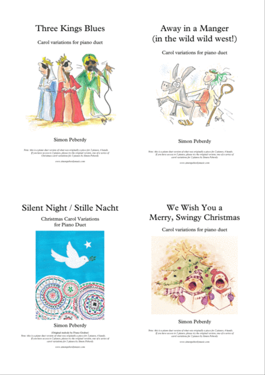 Christmas Carol Variations for piano duet (Collection of 10 different carols) by Simon Peberdy image number null