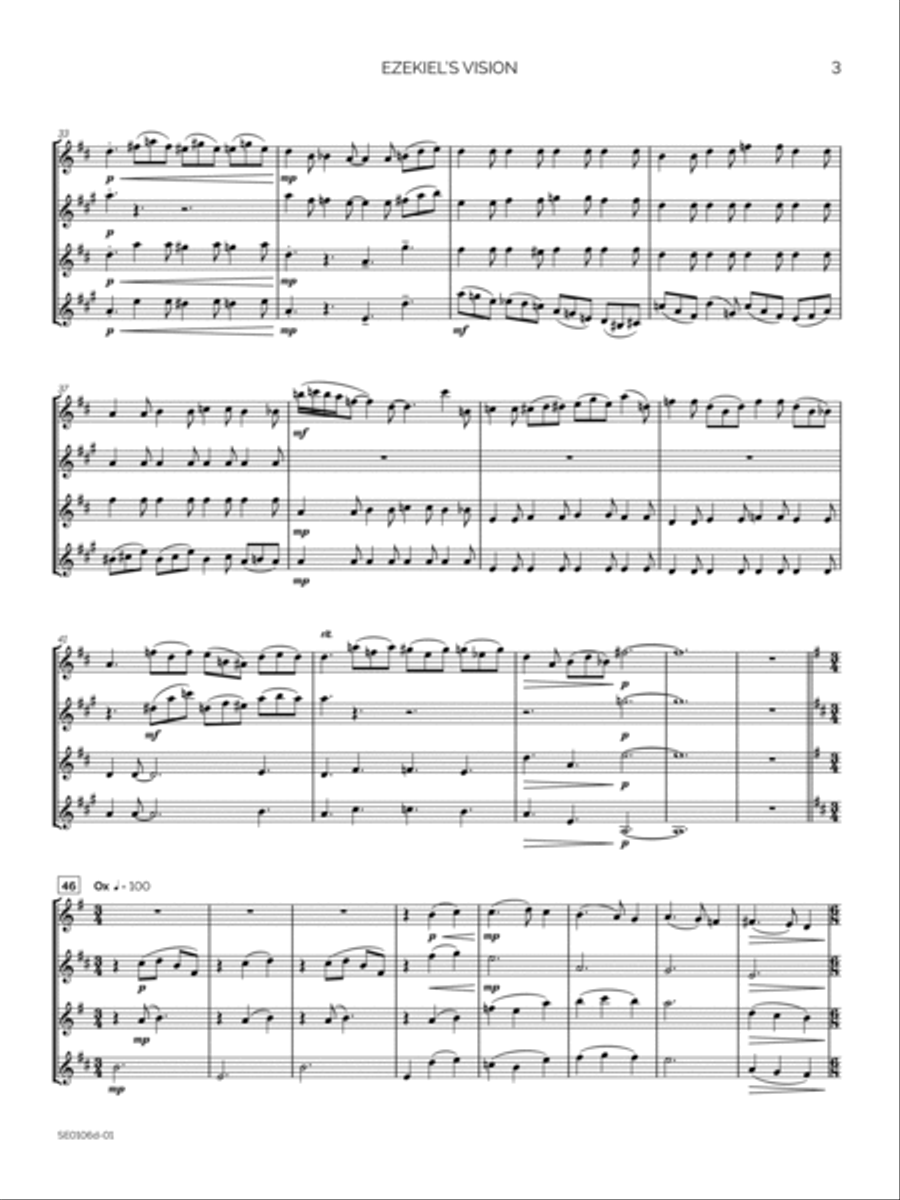 Ezekiel's Vision Saxophone Quartet scores gallery preview page 6