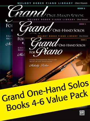 Book cover for Grand One-Hand Solos Books 4-6 (Value Pack)