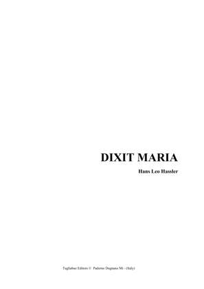 DIXIT MARIA - Leo Hassler - For SATB Choir