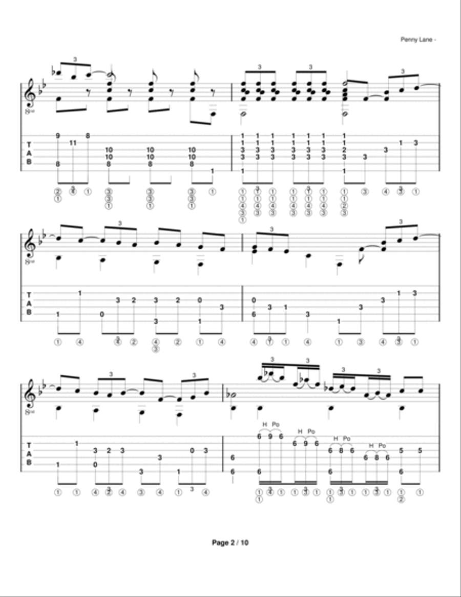 Penny Lane Electric Guitar scores gallery preview page 2