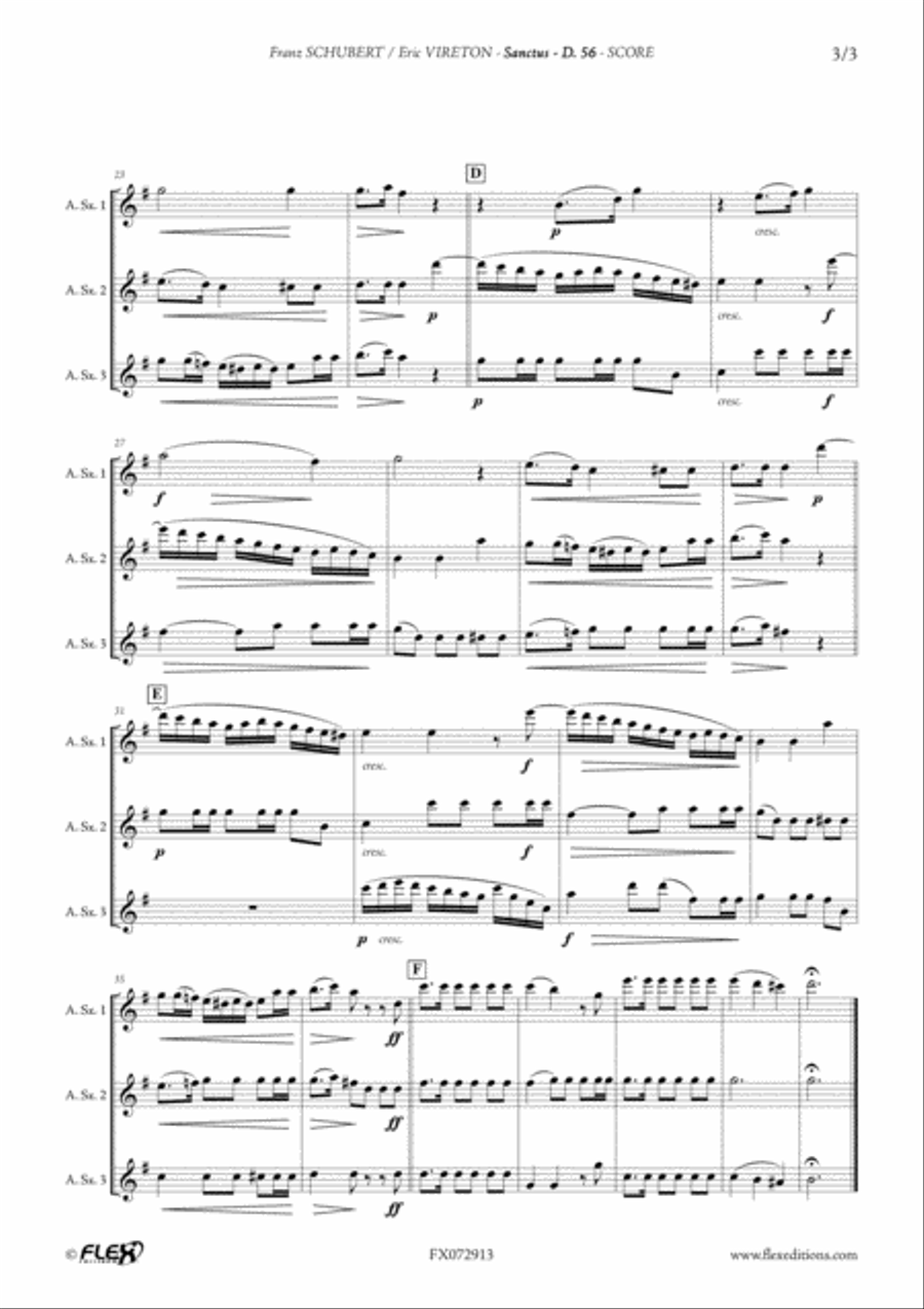 Sanctus, D. 56 Sanctus, D. 56 Woodwind Trio scores gallery preview page 3