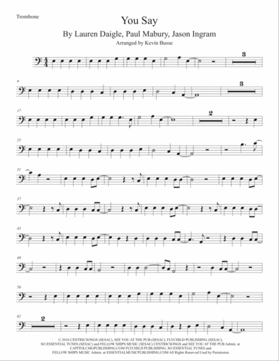 You Say Trombone Solo scores gallery preview page 1
