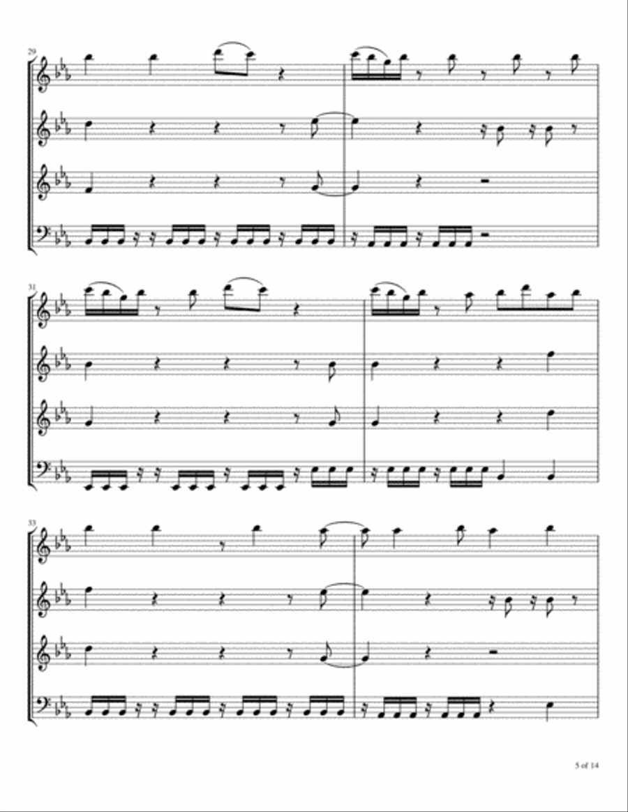 Stupid Love Woodwind Quartet scores gallery preview page 6