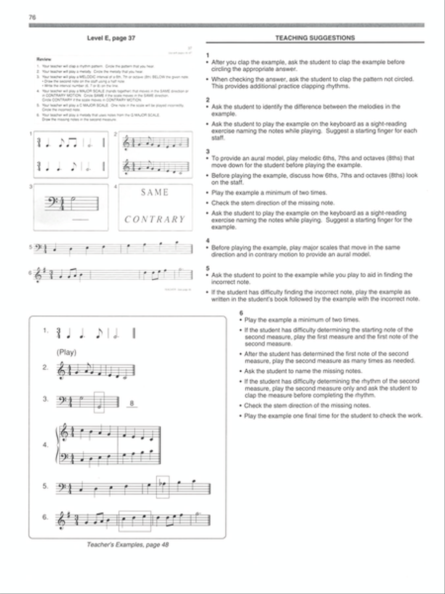 Alfred's Basic Piano Prep Course - Activity & Ear Training Book Teacher's Handbook And Answer Key, Levels A-F Piano Method scores gallery preview page 4