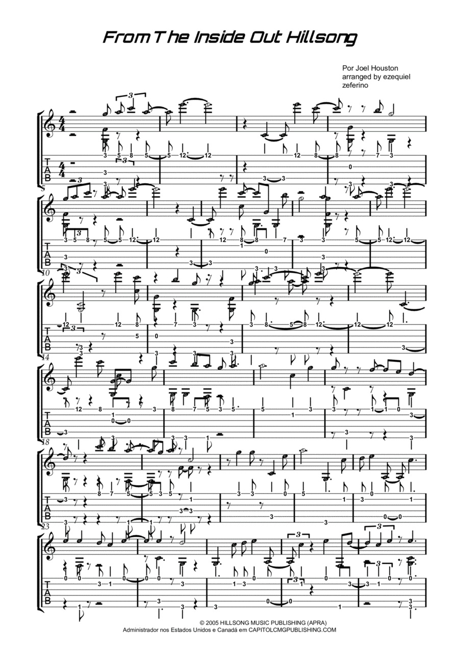 From The Inside Out From The Inside Out Guitar Tablature scores gallery preview page 1