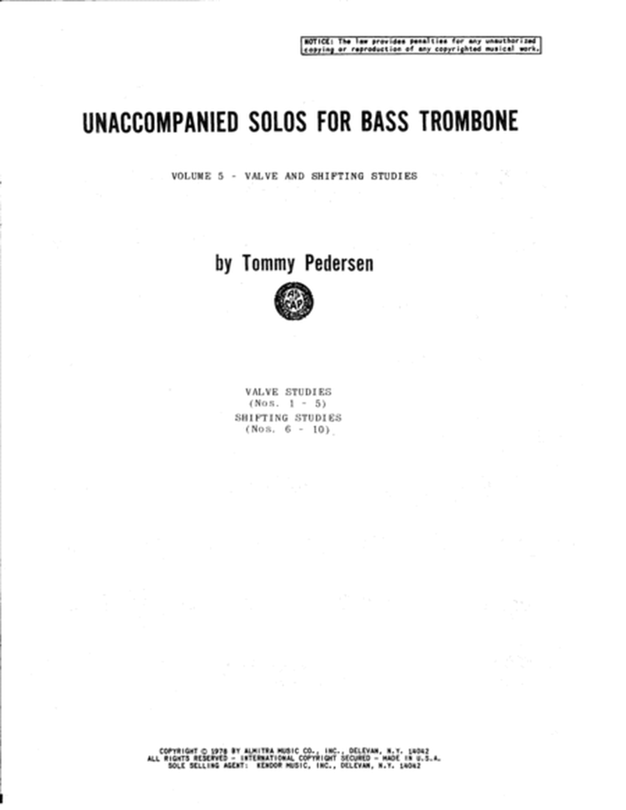 Unaccompanied Solos For Bass Trombone, Volume 5
