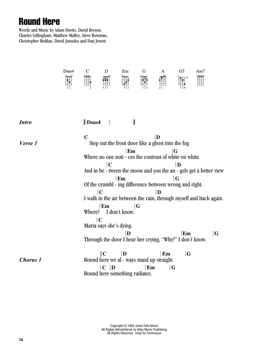 Round Here Ukulele scores gallery preview page 1